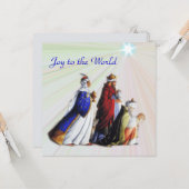 De drie wijzen brengen geschenken Eer aan God Kaart (Voorkant / Achterkant in situ)