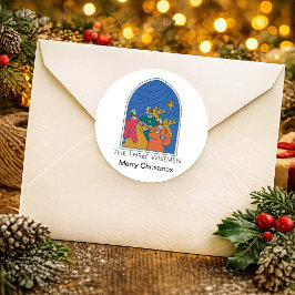 De Drie Wijzen Prettig Kerstfeest Ronde Sticker