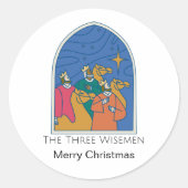 De Drie Wijzen Prettig Kerstfeest Ronde Sticker (Voorkant)