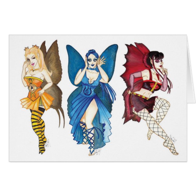 De drie Wise Fairies-kaart (Voorkant Horizontaal)