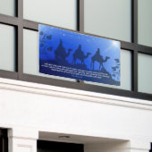 De Drie Wisemen Blue Star Kerstkerk Spandoek (Buitenkant Gebouw)