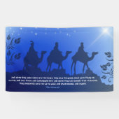 De Drie Wisemen Blue Star Kerstkerk Spandoek (Horizontaal)