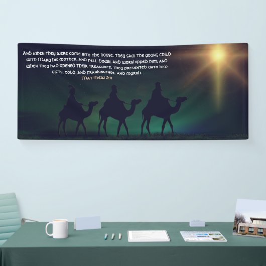 De Drie Wisemen Gold Star Kerstkerk Spandoek (Beurs)
