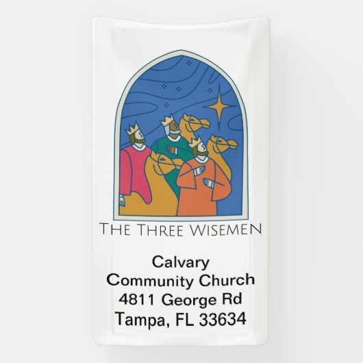 De Drie Wisemen Kerstmis Kerk Banner (Verticaal)