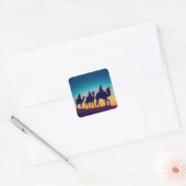 De drie Wisemen Vierkante Sticker (Envelop)