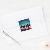 De drie Wisemen Vierkante Sticker (Envelop)