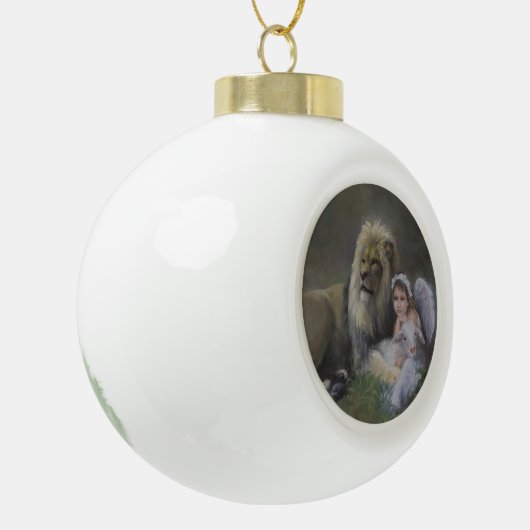 De drie zegels keramische bal ornament (Links)