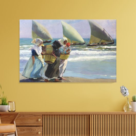De drie zeilen - Joaquin Sorolla Canvas Afdruk (Insitu (Woonkamer))