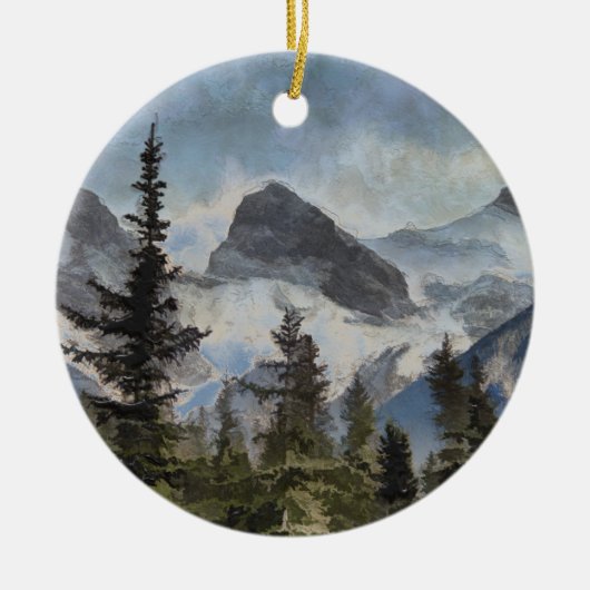 De drie zussen - de Canadese Rocky Mountains Keramisch Ornament (Voorkant)