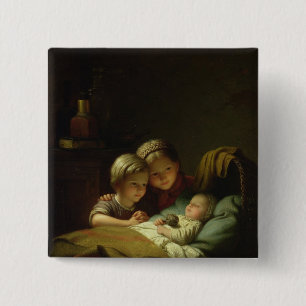 De drie zussen vierkante button 5,1 cm