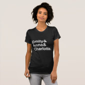 De drie zusters Bronte | Emily Charlotte Anne T-shirt (Voorkant volledig)