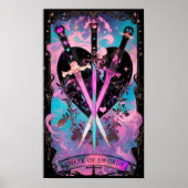 De Drie Zwaarden Tarot Kaart Witchy Poster (Voorkant)