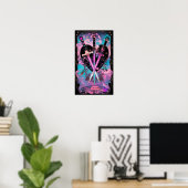 De Drie Zwaarden Tarot Kaart Witchy Poster (Thuiskantoor)
