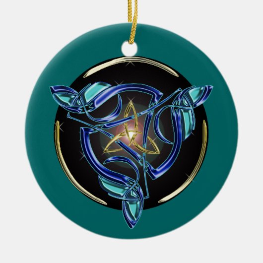 De driehoeksversieringscirkel keramisch ornament (Voorkant)