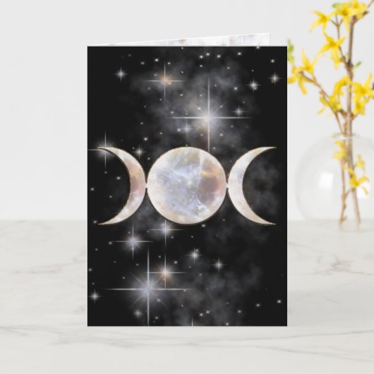 De drievoudige Maansteen van de Maan Kaart (Gele Bloem)