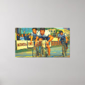 De drieweg sprint Parijs-Roubaix 1981 schilderij Canvas Afdruk (Voorkant)