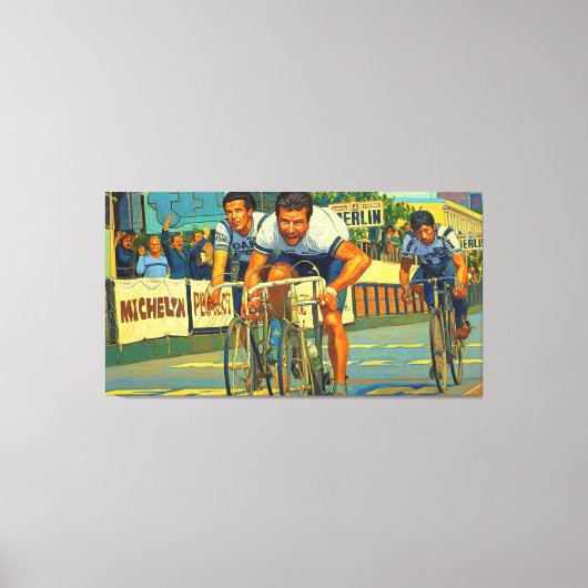 De drieweg sprint Parijs-Roubaix 1981 schilderij Canvas Afdruk (Voorkant)