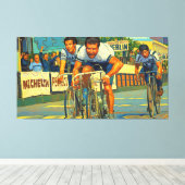 De drieweg sprint Parijs-Roubaix 1981 schilderij Canvas Afdruk (Insitu (Houten vloer))