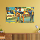 De drieweg sprint Parijs-Roubaix 1981 schilderij Canvas Afdruk (Insitu (Woonkamer))
