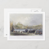 De drijvende brug, Istanbul, gegraveerd door J.C.  Briefkaart (Voorkant / Achterkant)