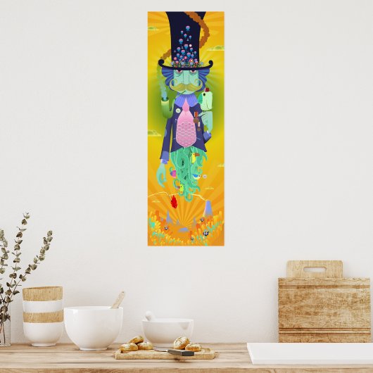 De drijvende Dandy Poster (Keuken)