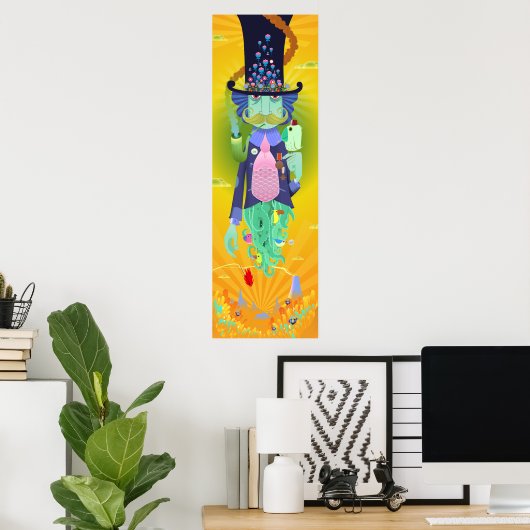 De drijvende Dandy Poster (Thuiskantoor)