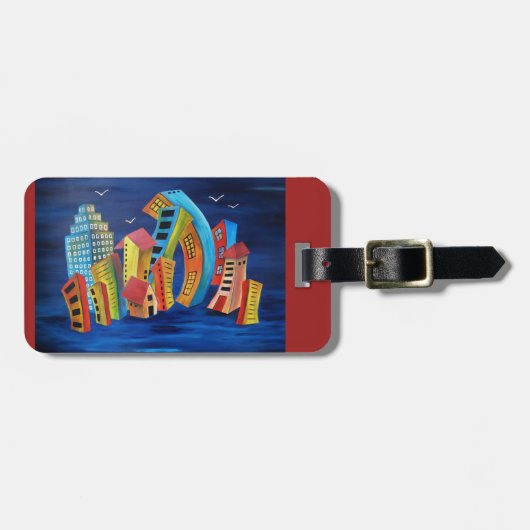 De drijvende stad bagagelabel (Voorkant horizontaal)