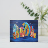 De drijvende stad briefkaart (Staand voorkant)