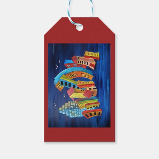 De drijvende stad cadeaulabel (Voorkant)