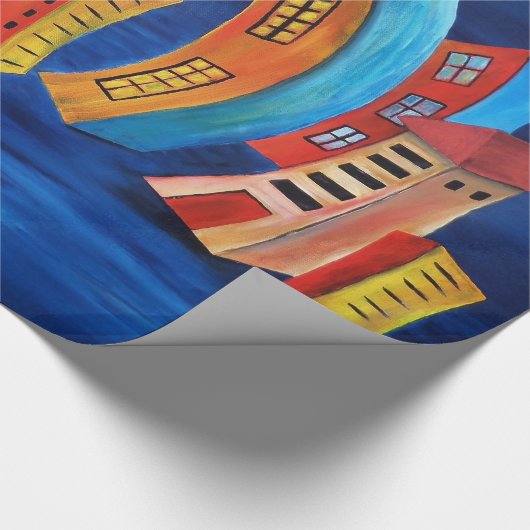 De drijvende stad cadeaupapier (Hoek)