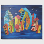 De drijvende stad cadeaupapier (Vlak)