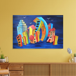 De Drijvende Stad Canvas Afdruk