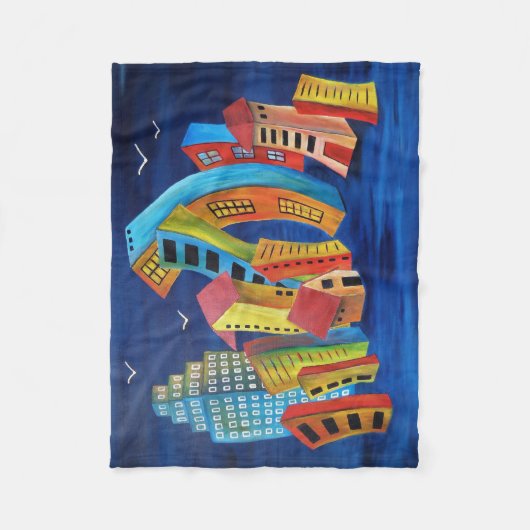 De drijvende stad fleece deken (Voorkant)
