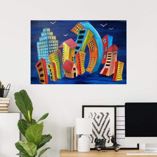 De drijvende stad poster (Thuiskantoor)