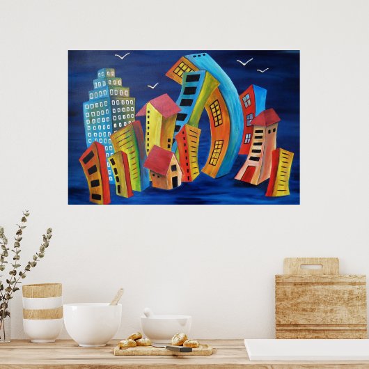 De drijvende stad poster (Keuken)