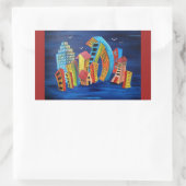 De drijvende stad rechthoekige sticker (Tas)