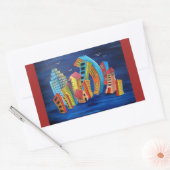 De drijvende stad rechthoekige sticker (Envelop)