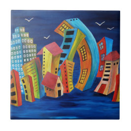 De drijvende stad tegeltje