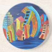 De drijvende stad zandsteen onderzetter (Voorkant)