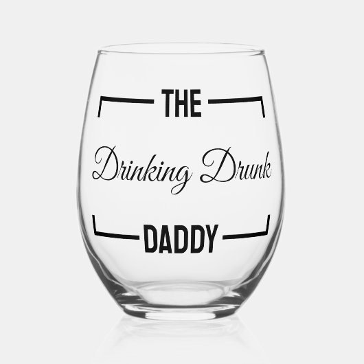 De drink drink papa vaderdag wijnglas zonder voet (Voorkant)