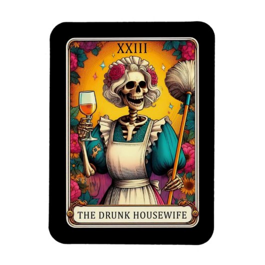 De Drink huisvrouw Tarot Kaart magneet (Verticaal)