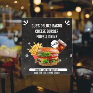 De Drink Restaurant Med van Deluxe Burger Fries aa Poster