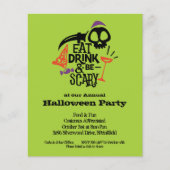 De Drink van de begroting eet en is eng Halloween Flyer (Voorkant)