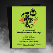De Drink van de begroting eet en is eng Halloween Flyer