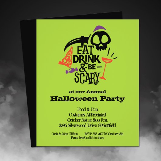 De Drink van de begroting eet en is eng Halloween Flyer