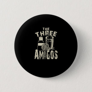 De Drink van de drie Amigos Cocktail Novelty Ronde Button 5,7 Cm