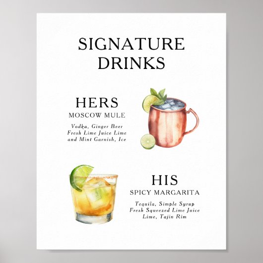 De Drink van de handtekening het Poster van het Ko (Voorkant)