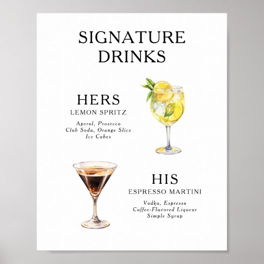 De Drink van de handtekening het Poster van het Ko (Voorkant)