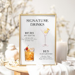De Drink van de handtekening het Poster van het Ko<br><div class="desc">Pas dit trouwcocktailmenu aan en het zal zeker indruk maken!</div>