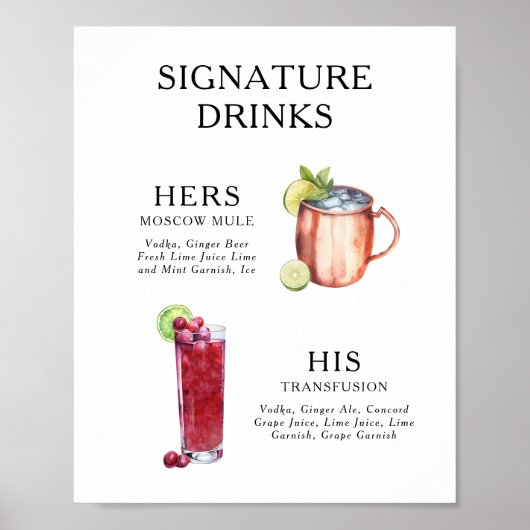 De Drink van de handtekening het Poster van het Ko (Voorkant)